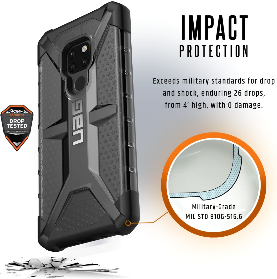 Urban Armor Gear Plasma Hoesje Huawei Mate 20 Ash afbeelding 4