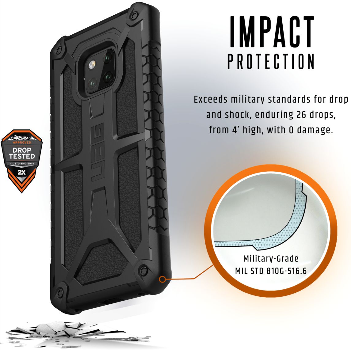 Urban Armor Gear Monarch Hoesje Huawei Mate 20 Pro Midnight afbeelding 4