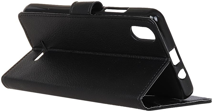 Wiko View 2 Go Kunstlederen Wallet Stand Hoesje Zwart afbeelding 7