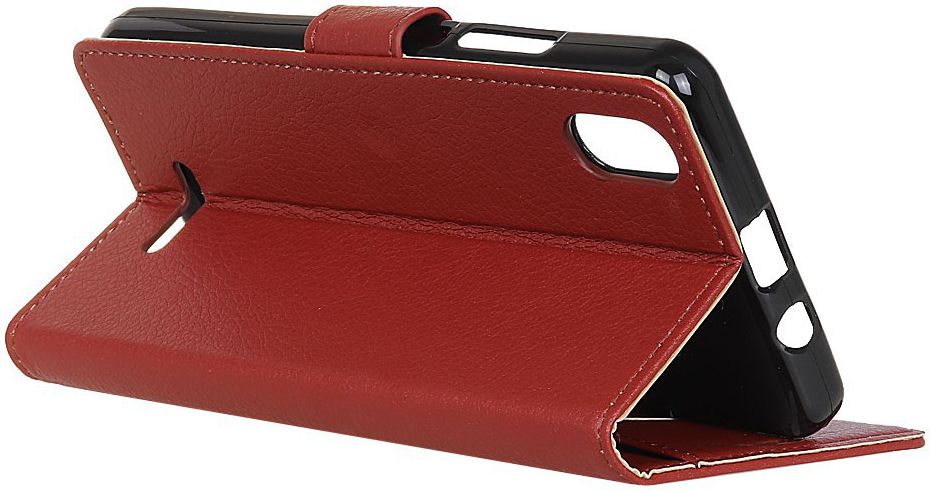 Wiko View 2 Go Kunstlederen Wallet Stand Hoesje Bruin afbeelding 7