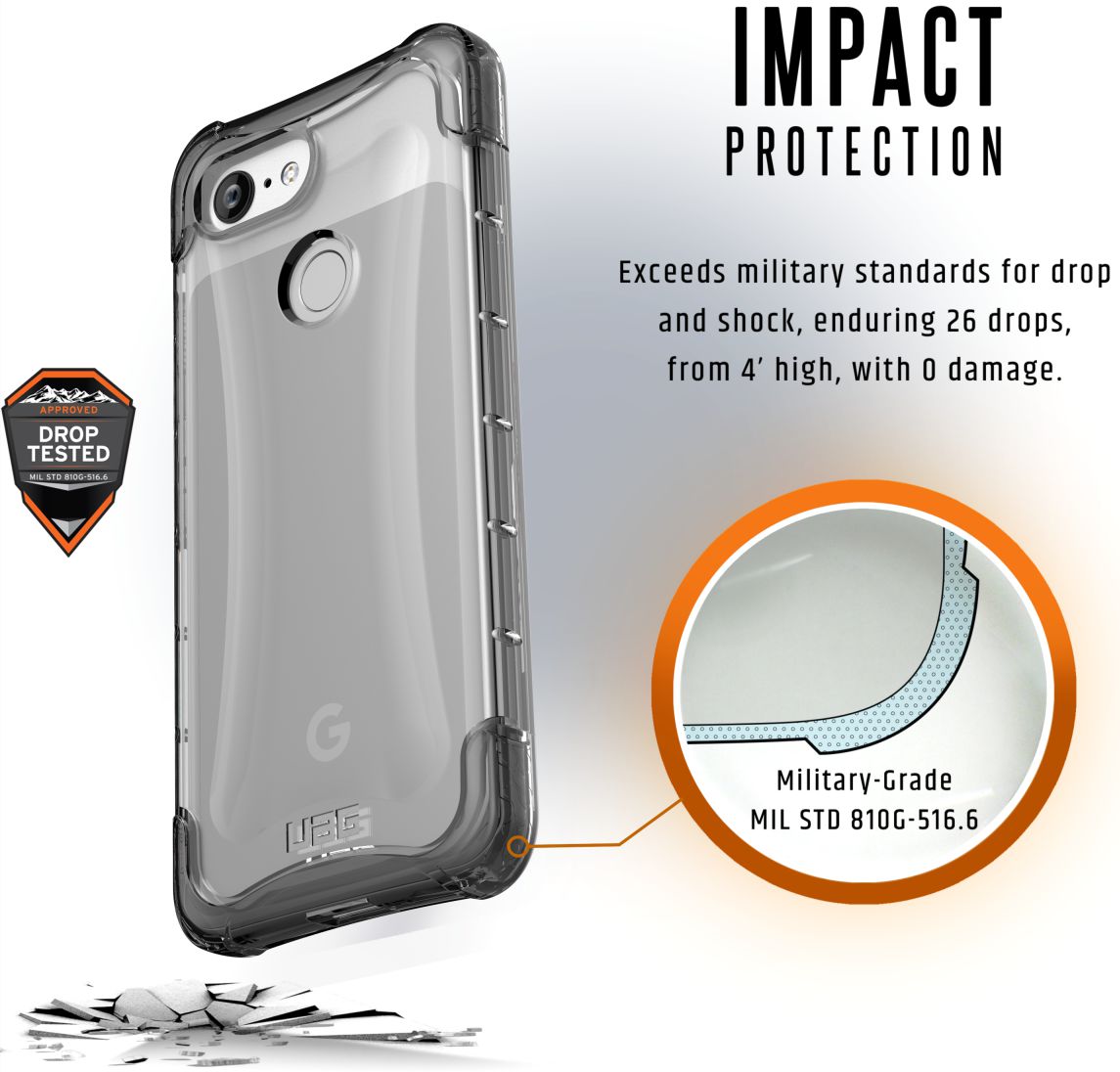Urban Armor Gear Plyo Hoesje Google Pixel 3 Ice afbeelding 4