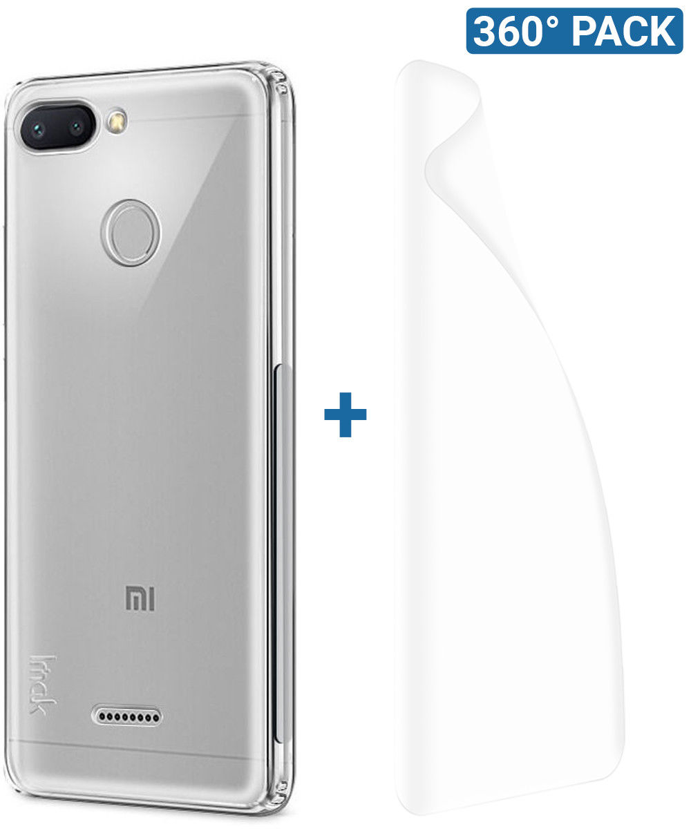 IMAK Xiaomi Redmi 6 Hoesje TPU met Screenprotector Transparant afbeelding 1