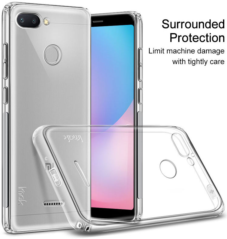 IMAK Xiaomi Redmi 6 Hoesje TPU met Screenprotector Transparant afbeelding 5