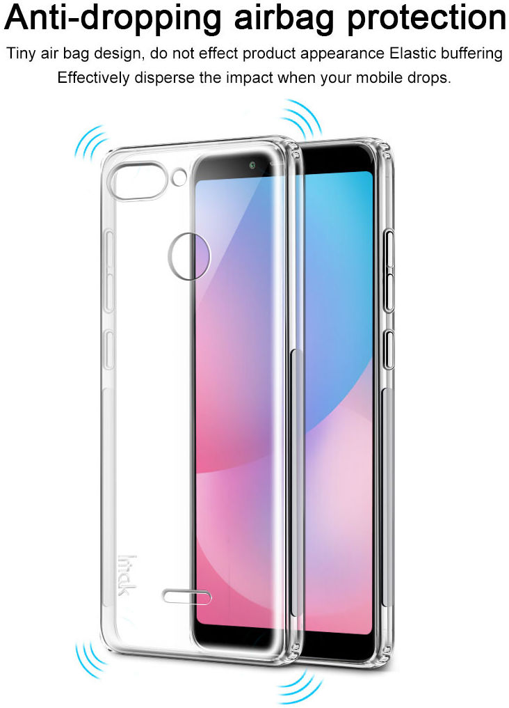 IMAK Xiaomi Redmi 6 Hoesje TPU met Screenprotector Transparant afbeelding 7