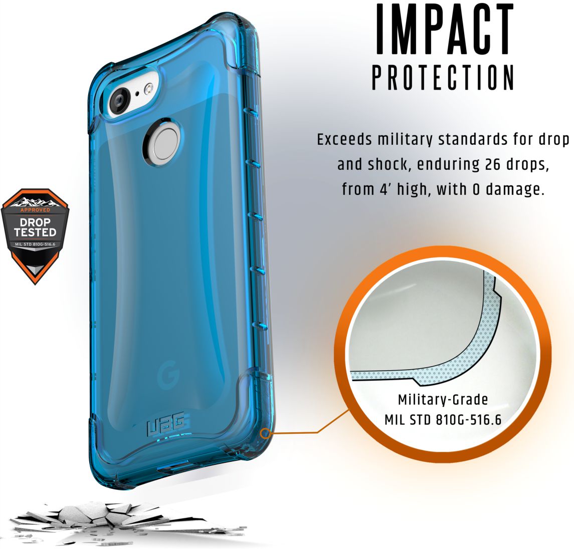 Urban Armor Gear Plyo Hoesje Google Pixel 3 Glacier afbeelding 4