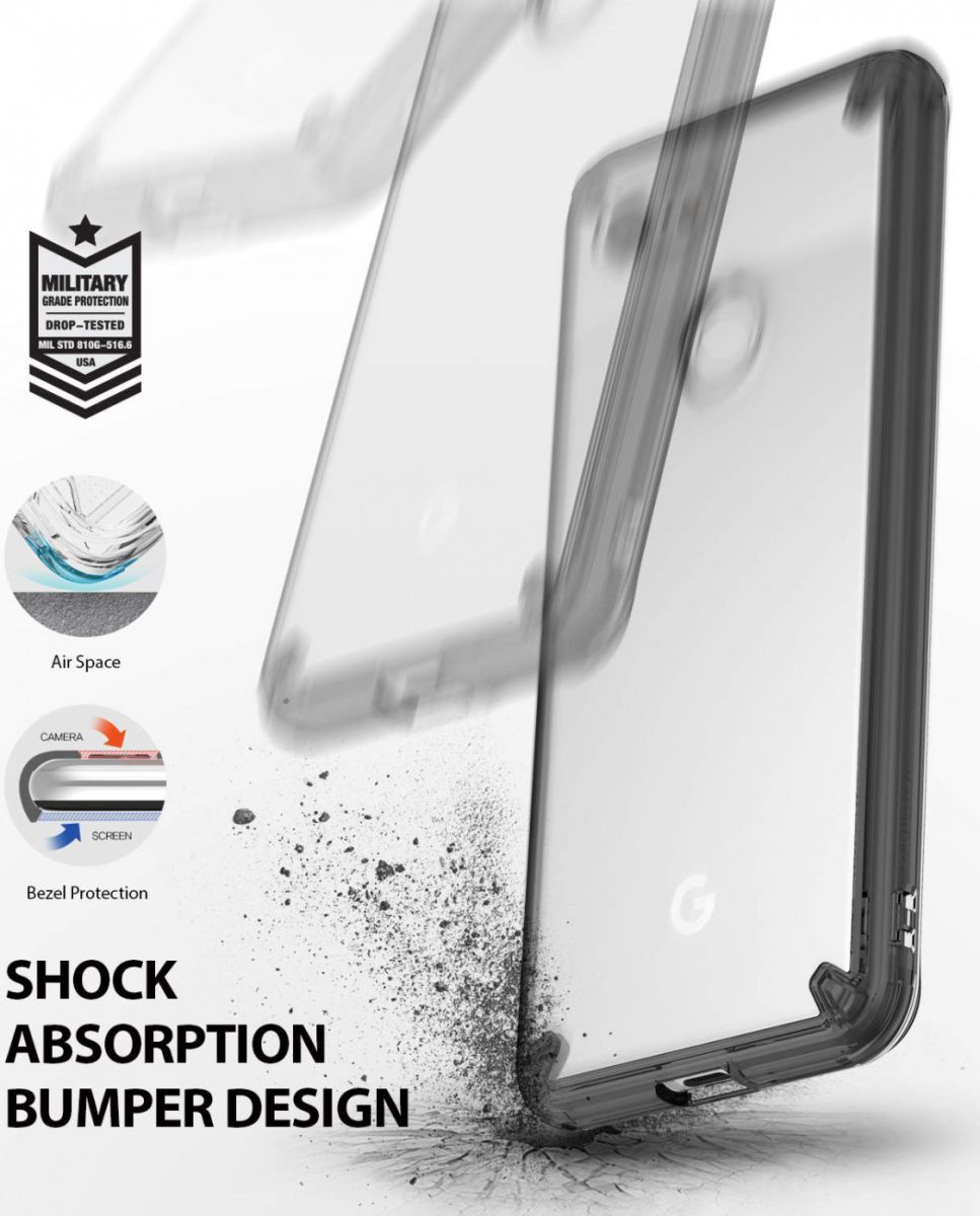 Ringke Fusion Google Pixel 3 Hoesje Doorzichtig Smoke Black afbeelding 2