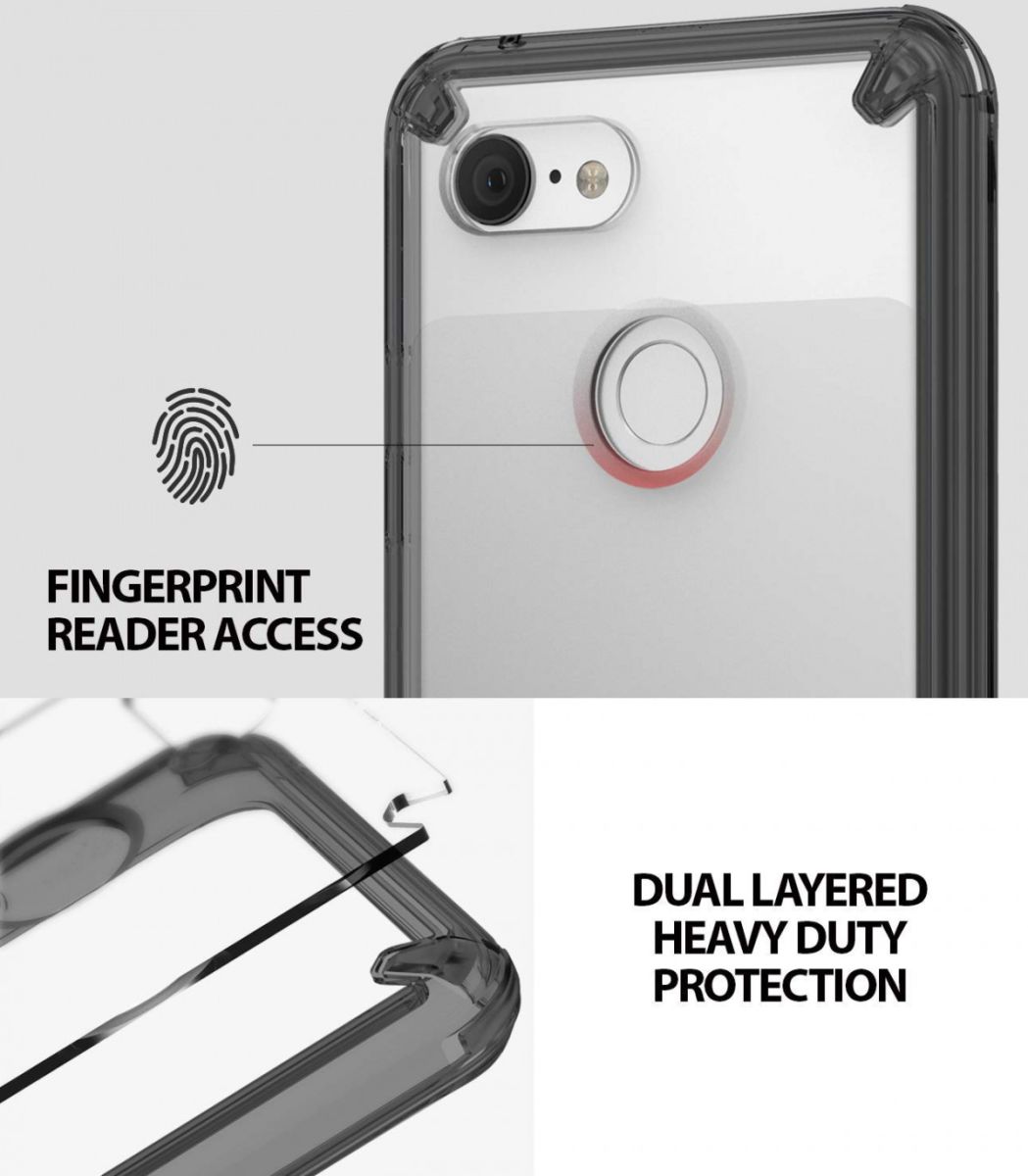 Ringke Fusion Google Pixel 3 Hoesje Doorzichtig Smoke Black afbeelding 9