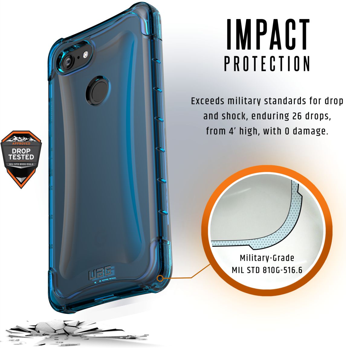 Urban Armor Gear Plyo Hoesje Google Pixel 3 XL Glacier afbeelding 4