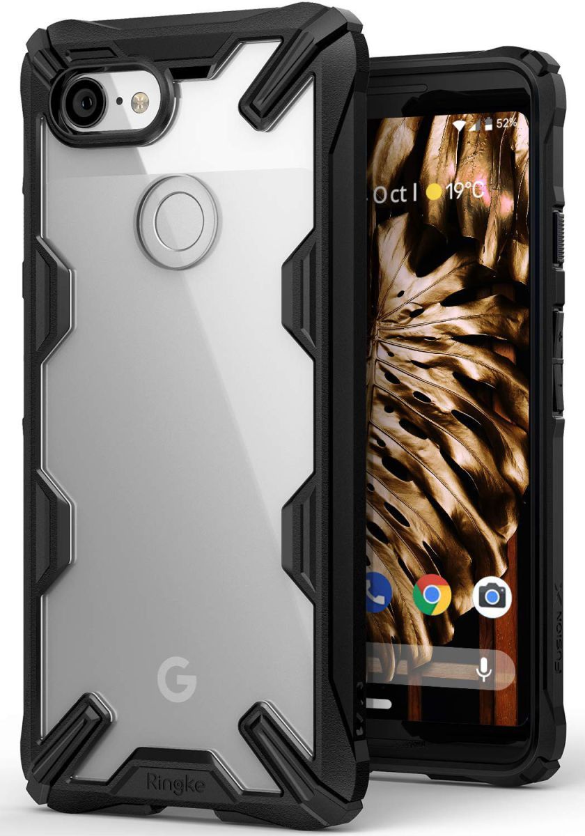 Ringke Fusion X Google Pixel 3 Hoesje Doorzichtig Zwart afbeelding 1