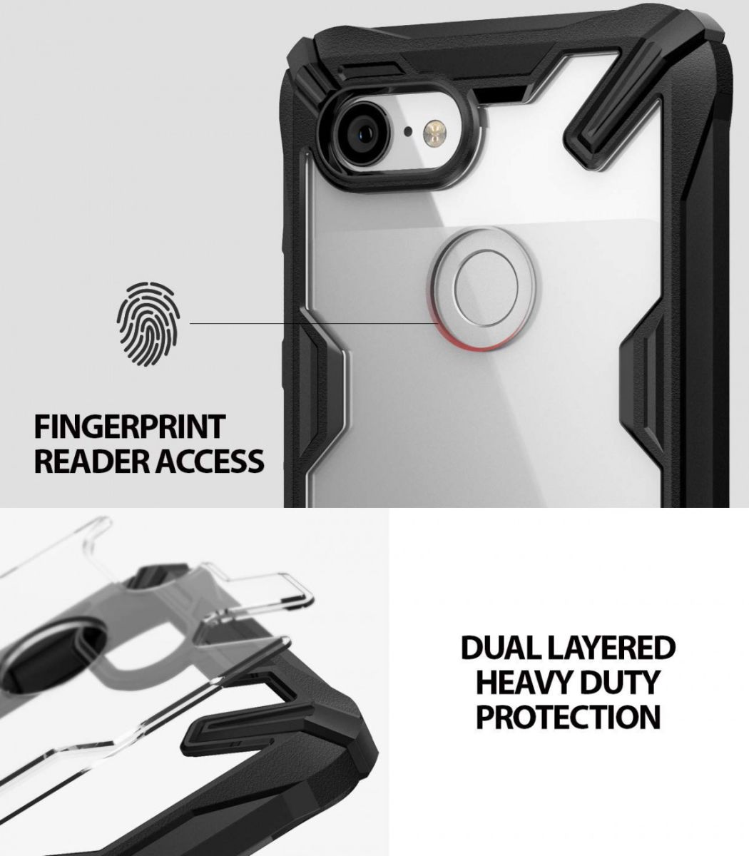 Ringke Fusion X Google Pixel 3 Hoesje Doorzichtig Zwart afbeelding 8