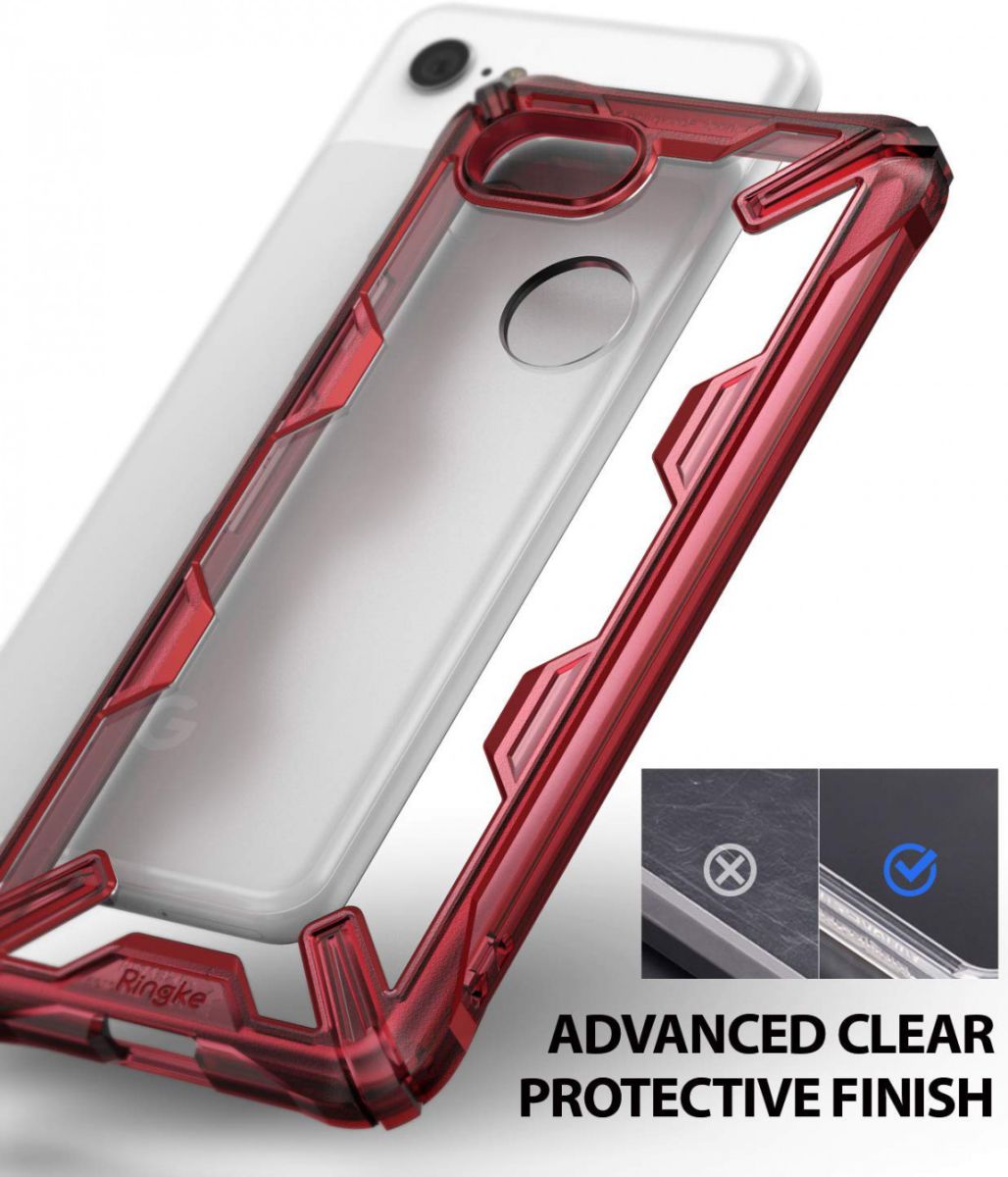 Ringke Fusion X Google Pixel 3 Hoesje Doorzichtig Rood afbeelding 4