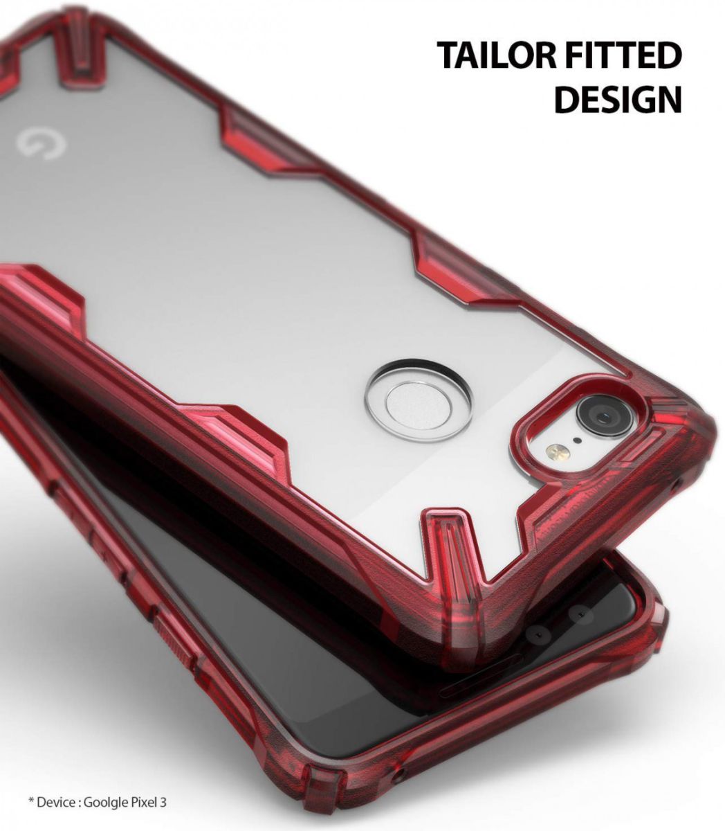 Ringke Fusion X Google Pixel 3 Hoesje Doorzichtig Rood afbeelding 7