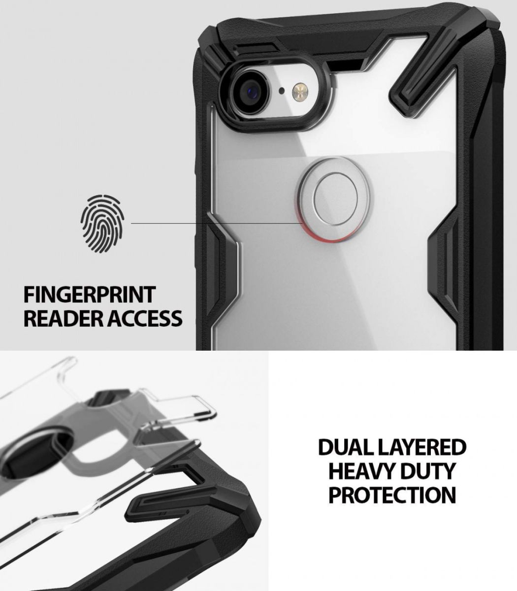 Ringke Fusion X Google Pixel 3 XL Hoesje Doorzichtig Zwart afbeelding 7