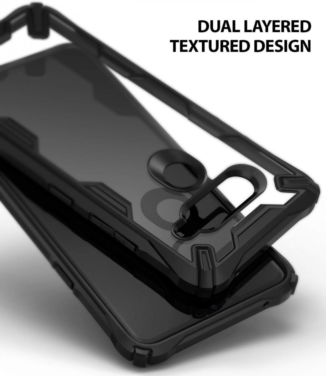 Ringke Fusion X LG V40 ThinQ Hoesje Doorzichtig Zwart afbeelding 3