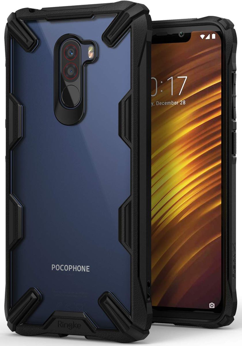 Ringke Fusion X Xiaomi PocoPhone F1 Hoesje Doorzichtig Zwart afbeelding 1