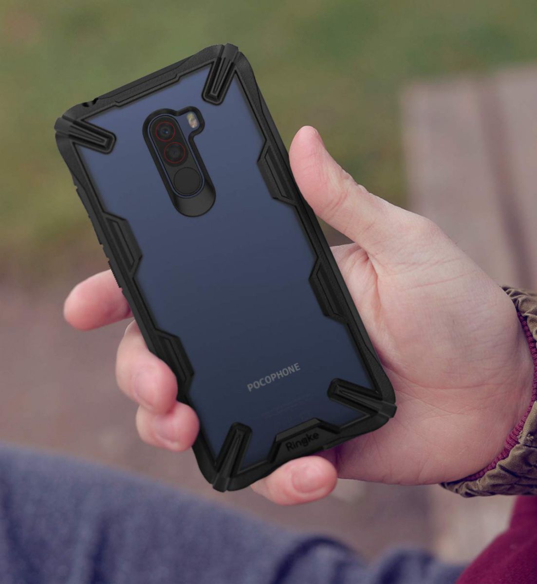 Ringke Fusion X Xiaomi PocoPhone F1 Hoesje Doorzichtig Zwart afbeelding 5