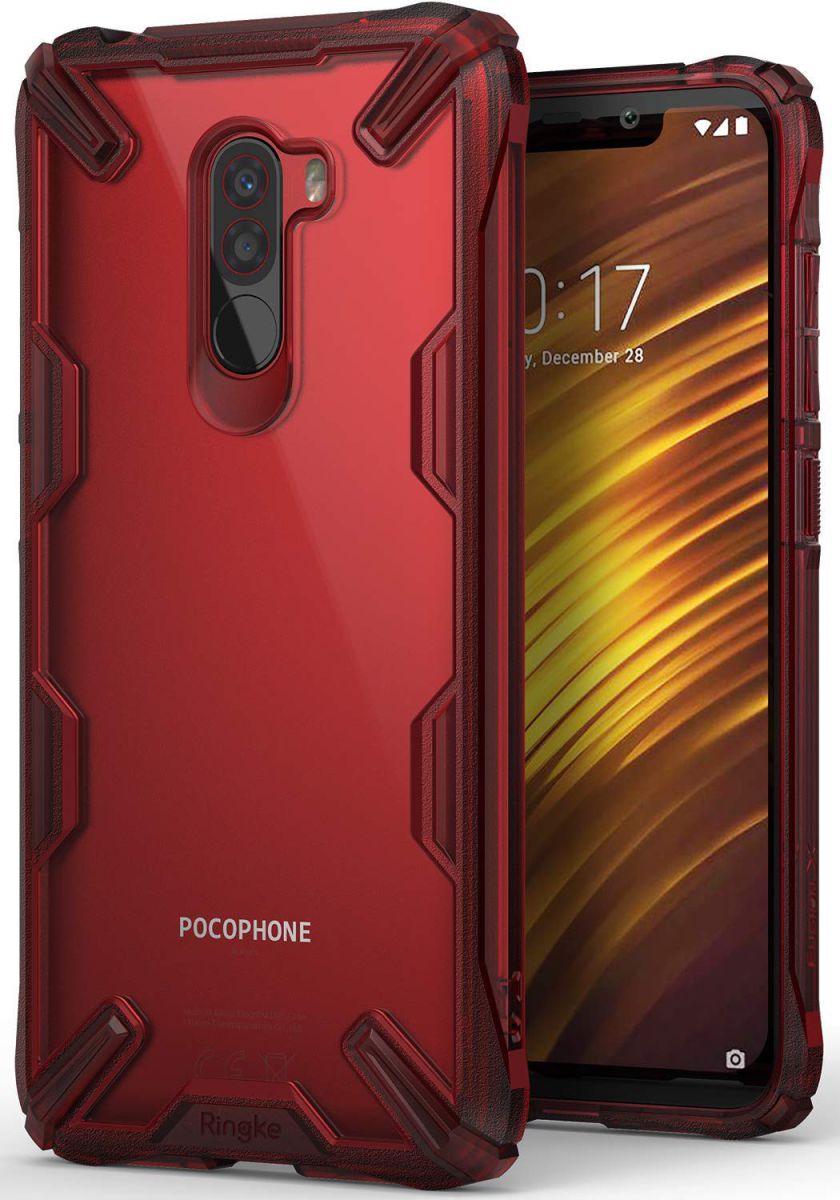 Ringke Fusion X Xiaomi PocoPhone F1 Hoesje Doorzichtig Rood afbeelding 1