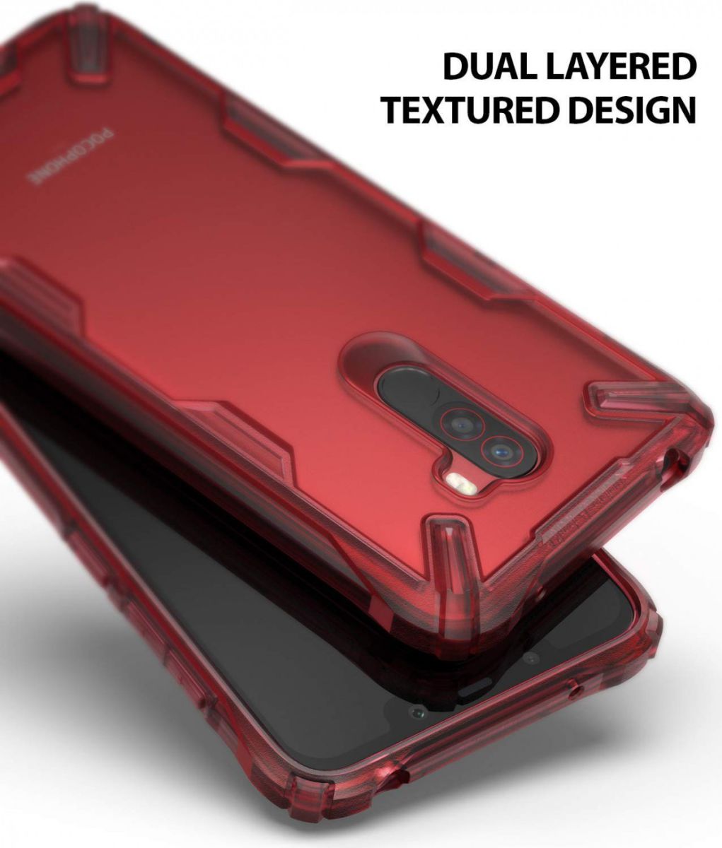 Ringke Fusion X Xiaomi PocoPhone F1 Hoesje Doorzichtig Rood afbeelding 6