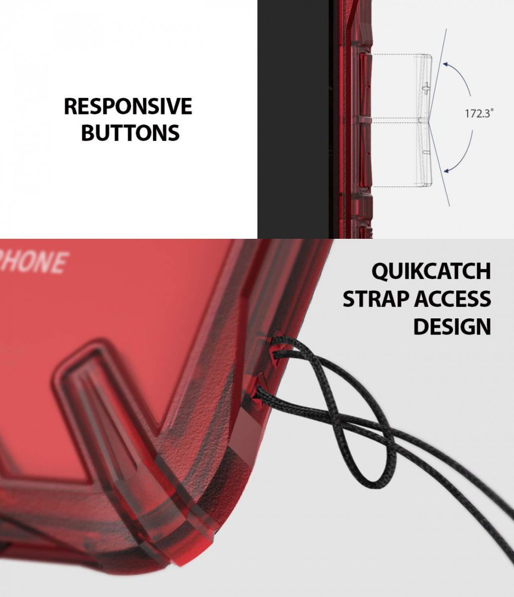 Ringke Fusion X Xiaomi PocoPhone F1 Hoesje Doorzichtig Rood afbeelding 7