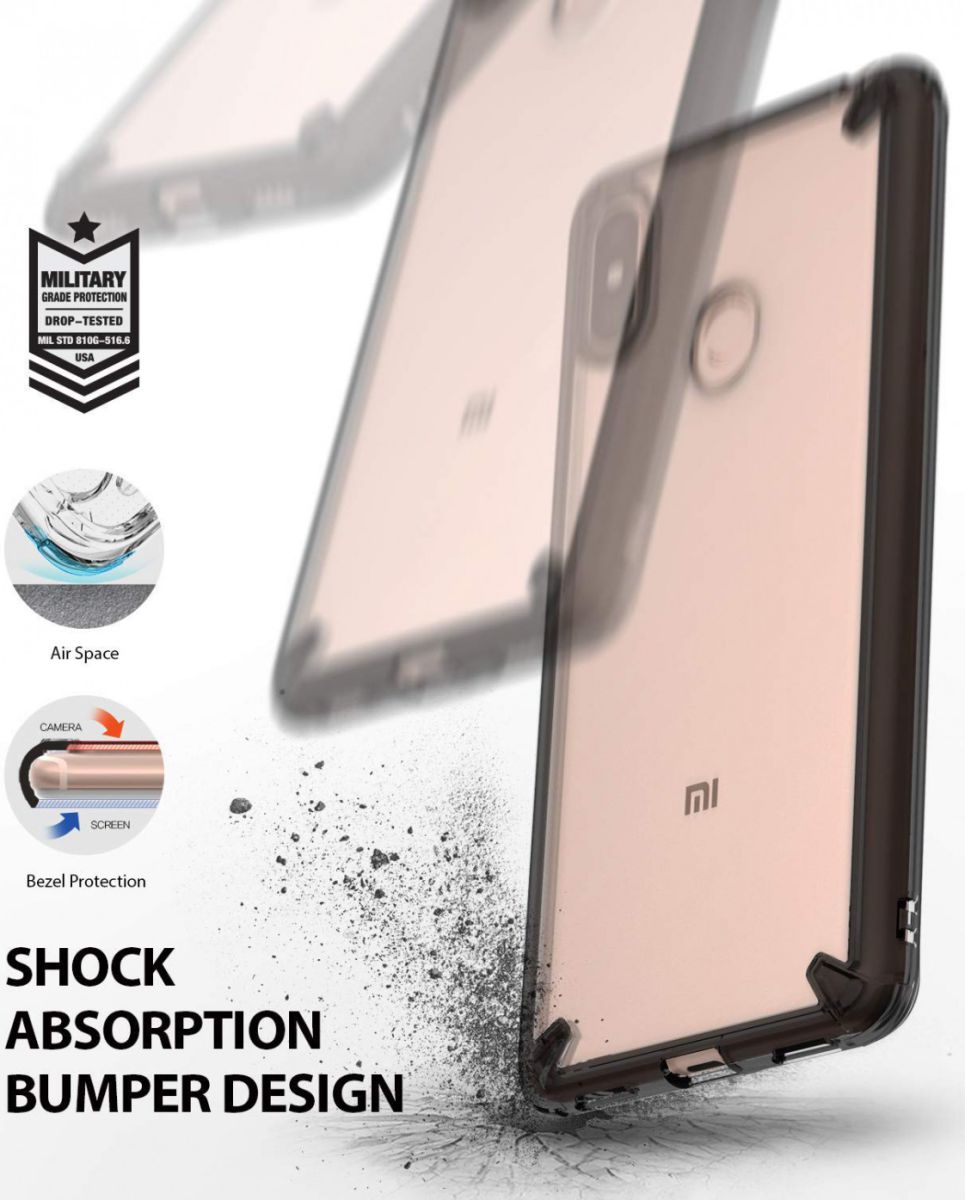 Ringke Fusion Xiaomi Mi Max 3 Hoesje Doorzichtig Smoke Black afbeelding 2