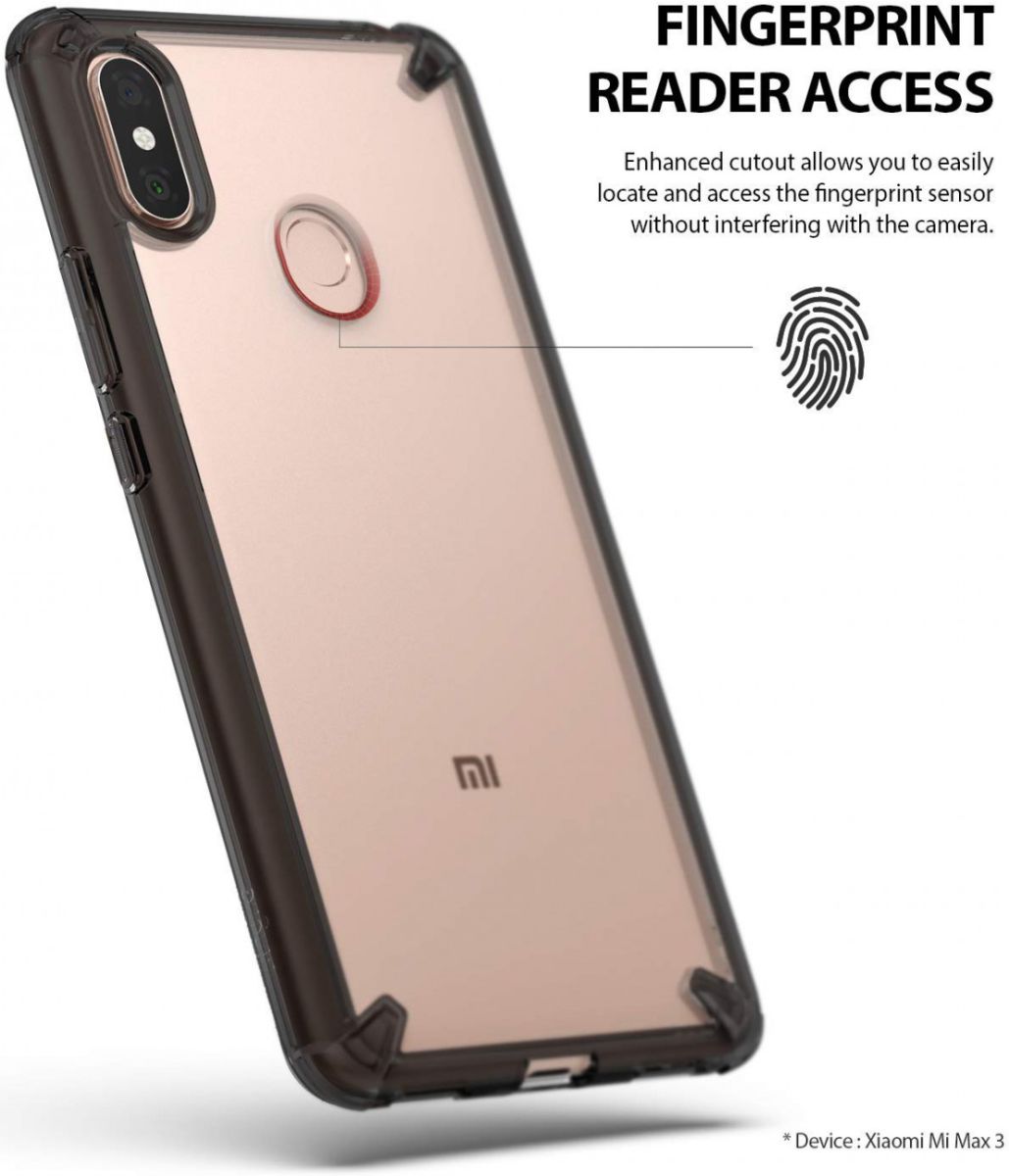 Ringke Fusion Xiaomi Mi Max 3 Hoesje Doorzichtig Smoke Black afbeelding 4