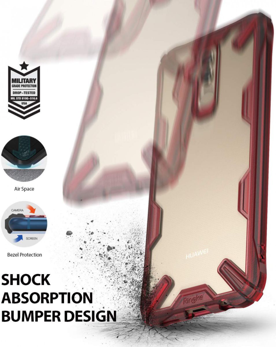 Ringke Fusion X Huawei Mate 20 Lite Hoesje Doorzichtig Rood afbeelding 2