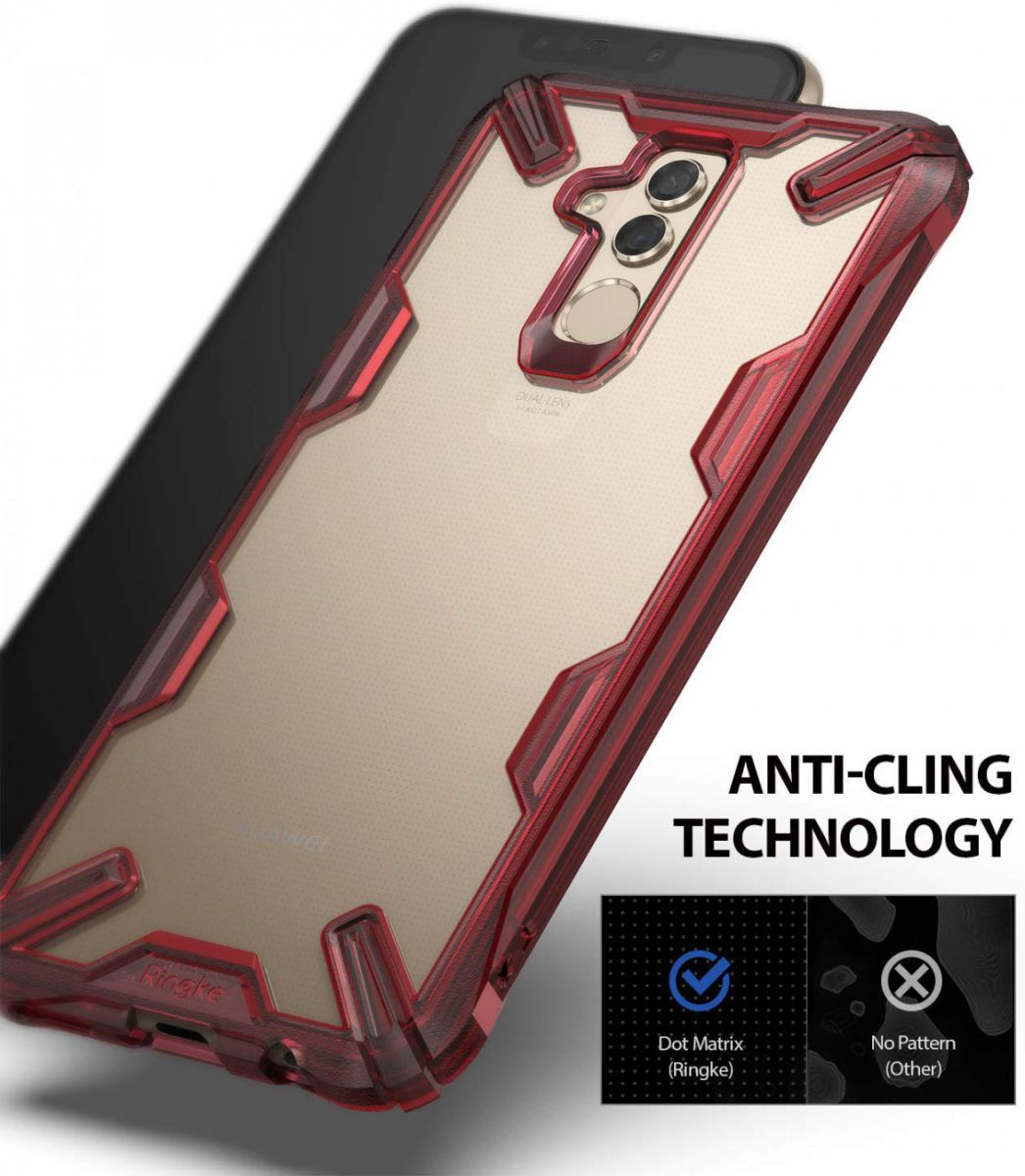 Ringke Fusion X Huawei Mate 20 Lite Hoesje Doorzichtig Rood afbeelding 5