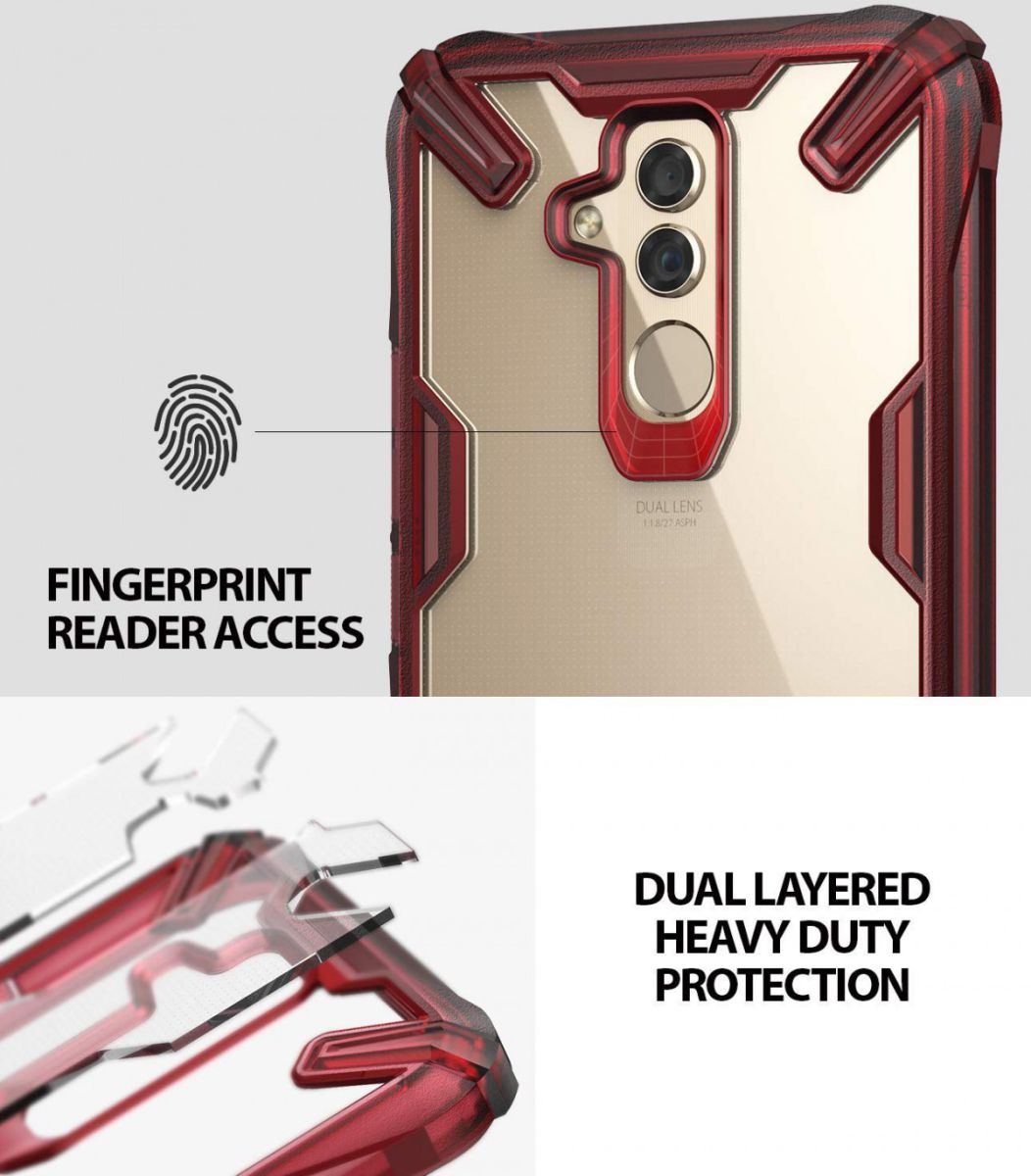 Ringke Fusion X Huawei Mate 20 Lite Hoesje Doorzichtig Rood afbeelding 6