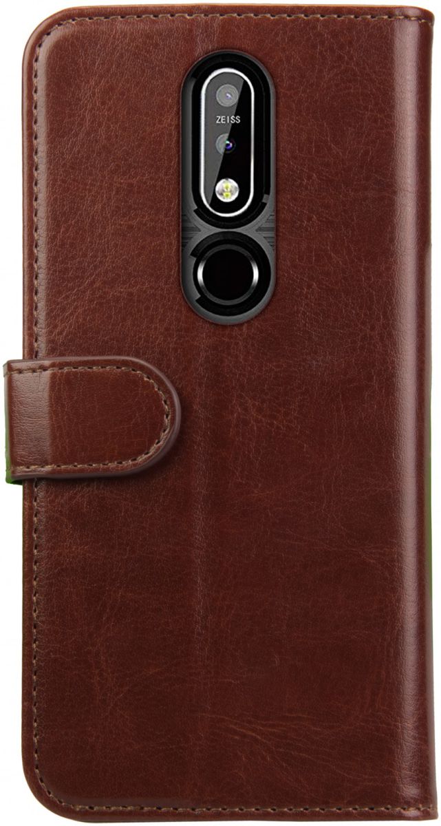 Rosso Element Nokia 7.1 Hoesje Book Cover Bruin afbeelding 4
