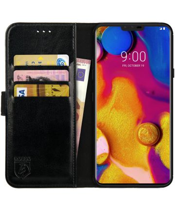 Rosso Element LG V40 ThinQ Hoesje Book Cover Zwart Hoesjes