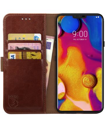 Rosso Element LG V40 ThinQ Hoesje Book Cover Bruin Hoesjes