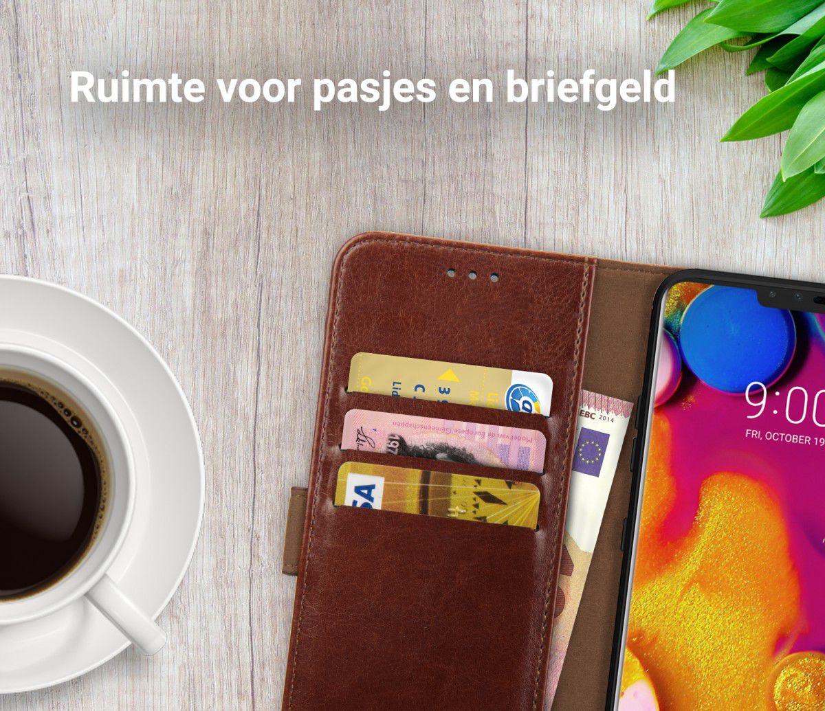 Rosso Element LG V40 ThinQ Hoesje Book Cover Bruin afbeelding 9