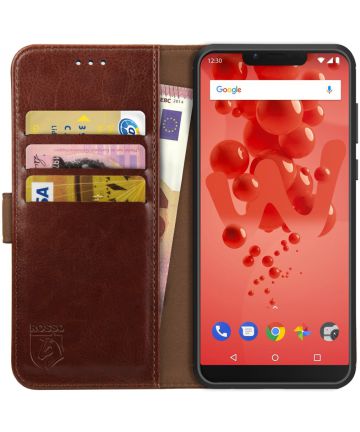 Rosso Element Wiko View 2 Plus Hoesje Book Cover Bruin Hoesjes