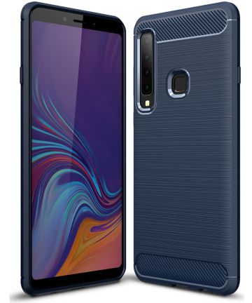 Samsung Galaxy A9 (2018) Geborsteld TPU Hoesje Blauw Hoesjes