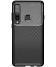 Samsung Galaxy A9 (2018) Siliconen Carbon Hoesje Zwart