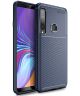 Samsung Galaxy A9 (2018) Siliconen Carbon Hoesje Blauw