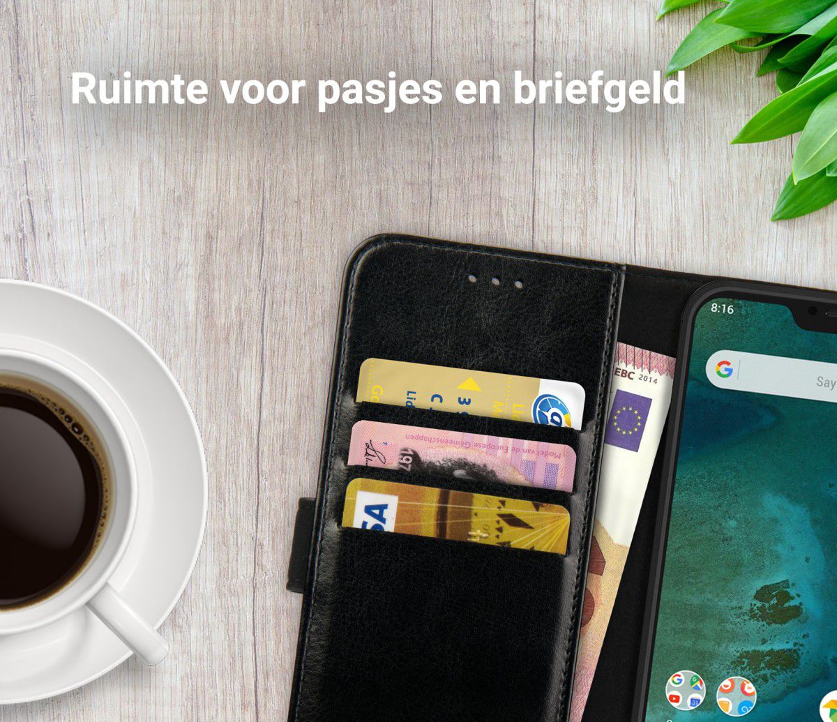 Rosso Element Xiaomi Mi A2 Lite Hoesje Book Cover Zwart afbeelding 9