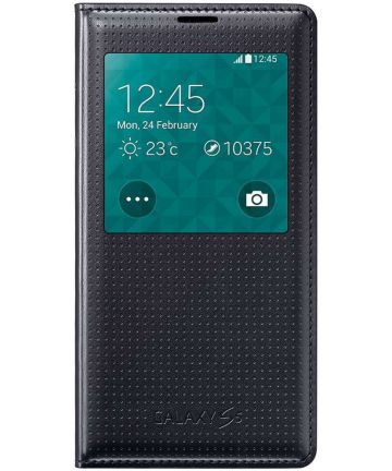 Samsung S-View Cover Galaxy S5 / S5 Plus / S5 Neo Charcoal Black Hoesjes