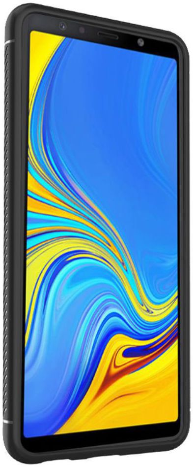 Samsung Galaxy A7 (2018) Twill Texture TPU Back Cover Zwart afbeelding 5