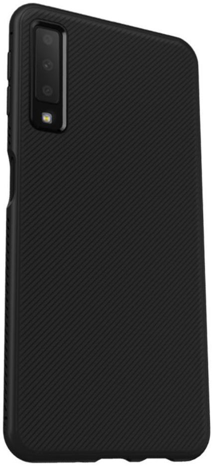 Samsung Galaxy A7 (2018) Twill Texture TPU Back Cover Zwart afbeelding 2