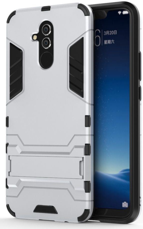 Huawei Mate 20 Lite Hybride Kickstand Hoesje Zilver afbeelding 1