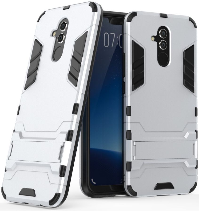 Huawei Mate 20 Lite Hybride Kickstand Hoesje Zilver afbeelding 2