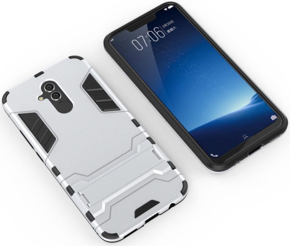 Huawei Mate 20 Lite Hybride Kickstand Hoesje Zilver afbeelding 4
