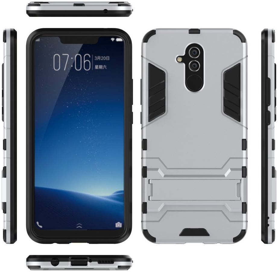 Huawei Mate 20 Lite Hybride Kickstand Hoesje Zilver afbeelding 5