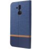 Huawei Mate 20 Lite Cross Pattern Wallet Hoesje Hoesje Blauw