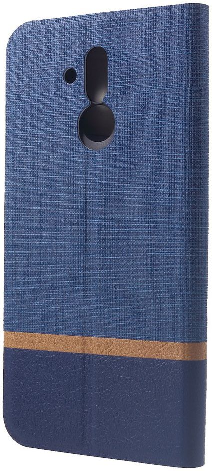 Huawei Mate 20 Lite Cross Pattern Wallet Hoesje Hoesje Blauw afbeelding 2
