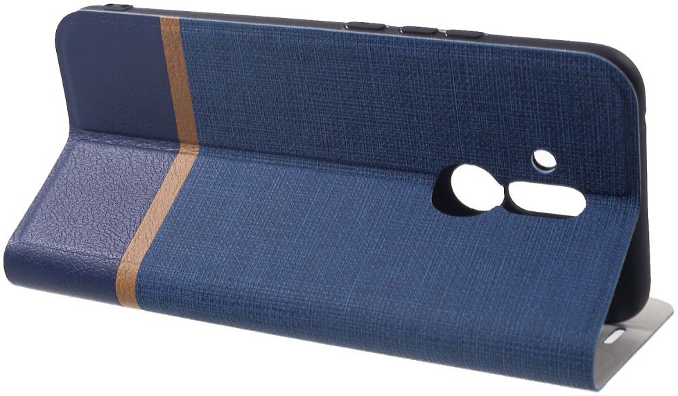 Huawei Mate 20 Lite Cross Pattern Wallet Hoesje Hoesje Blauw afbeelding 4