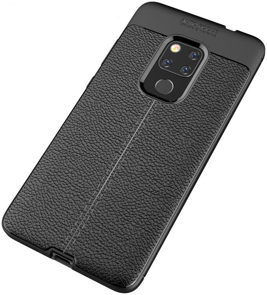 Huawei Mate 20 Lite Litchi Kunstleren Coating TPU Hoesje Zwart afbeelding 5