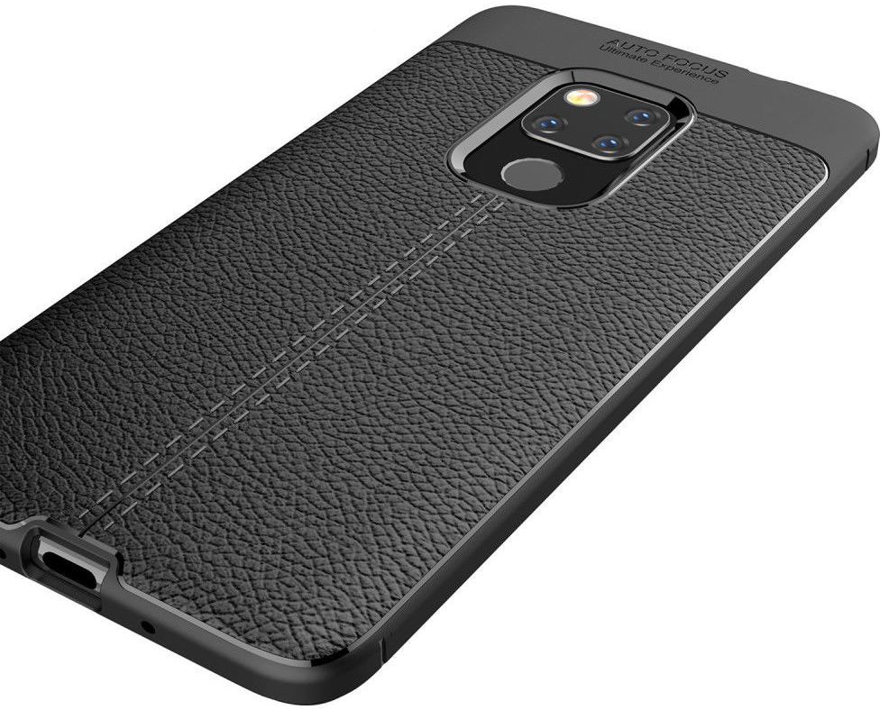 Huawei Mate 20 Lite Litchi Kunstleren Coating TPU Hoesje Zwart afbeelding 6
