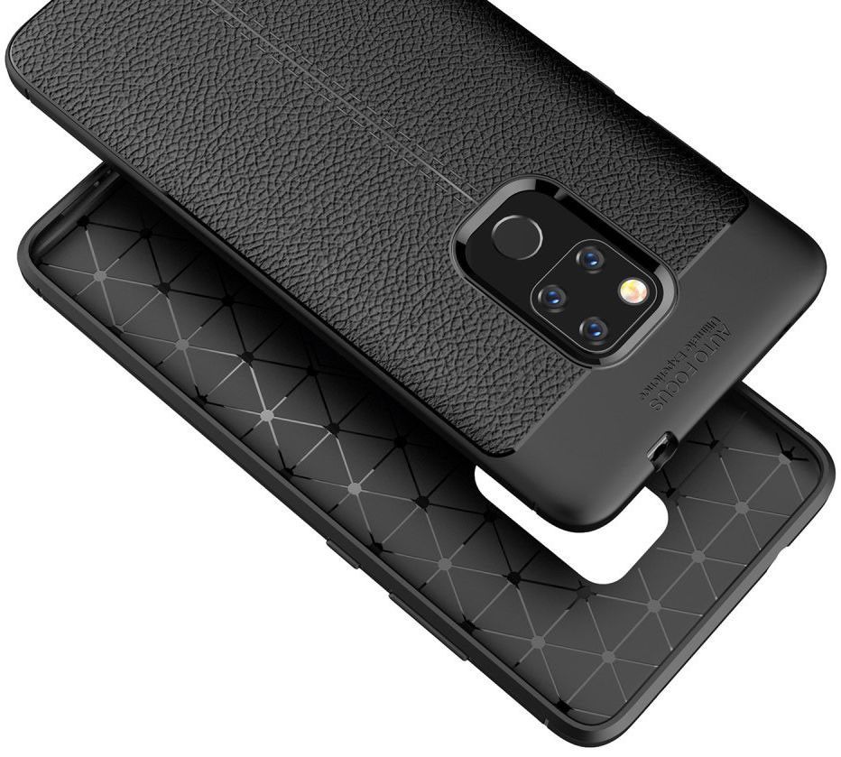 Huawei Mate 20 Lite Litchi Kunstleren Coating TPU Hoesje Zwart afbeelding 8